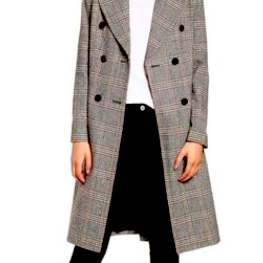Mural Camel Plaid Long Jacket Size XL EUC